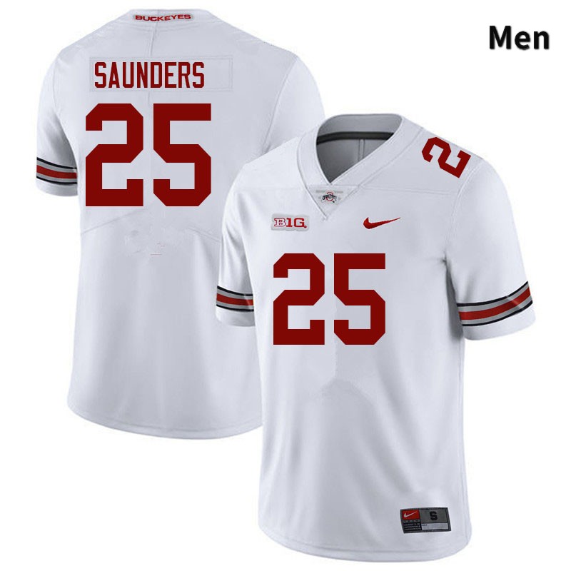 Ohio State Buckeyes Kai Saunders Men's #25 White Authentic Stitched College Football Jersey